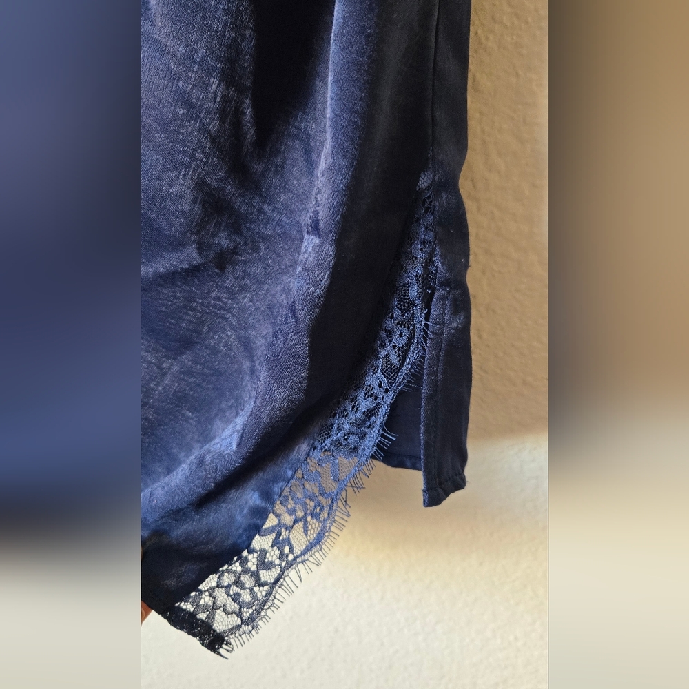 NEW$98 MICHAEL Michael Kors Midnight Blue Short Sleeve Blouse Size Xs - Picture 5 of 6